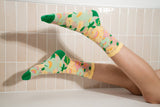Flower Garden Sheer Socks - Lemon Green PAPERSELF