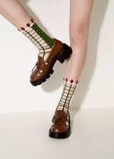 Polka Dot & Grid Sheer Socks - Maison de Berry Socks PAPERSELF