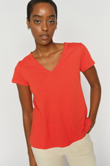 Tulli V-SS Basic Tee | Spicy Orange | Mos Mosh
