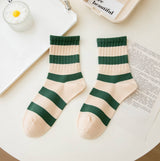 Versatile Stripe Cotton Socks