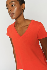 Tulli V-SS Basic Tee | Spicy Orange | Mos Mosh