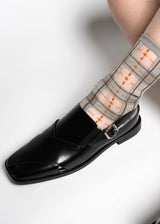 Tartan Sheer Socks - Dove Gray PAPERSELF