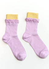 Women’s Colorblock Cotton Crew Socks – Lightweight Summer Happy Knits