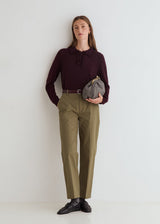Plum Wool Blend Polo Knit | 45525 | Yerse