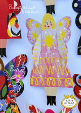 Butterfly Woman Sitting Greeting Card - Stardust Kitty Kenda Papergoods