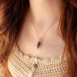 Dalmatian Jasper Gemstone Spike Necklace Pendant | Augusta