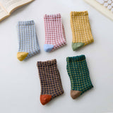 Women’s Cotton Waffle Crew Socks – Soft Bubble Texture