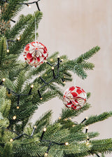 Flower Ball Ornament in White and Red | Box of Two | A World of Craft Christmas Decorations A World Of Craft