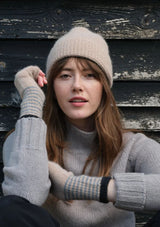 Tuck Stitch Angora Beanie Hat in Pink | Quinton + Chadwick Hat Quinton + Chadwick
