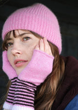 Tuck Stitch Angora Beanie Hat in Pink | Quinton + Chadwick Hat Quinton + Chadwick