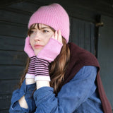 Tuck Stitch Angora Beanie Hat in Pink | Quinton + Chadwick Hat Quinton + Chadwick
