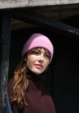 Tuck Stitch Angora Beanie Hat in Pink | Quinton + Chadwick Hat Quinton + Chadwick