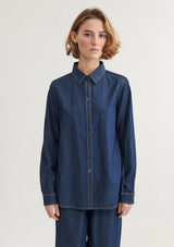 Bine LS Shirt | Mid Blue | Basic Apparel Shirt Basic Apparel