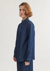 Bine LS Shirt | Mid Blue | Basic Apparel Shirt Basic Apparel