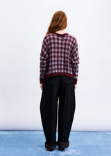 Bordeaux Check Cardigan | FRNCH