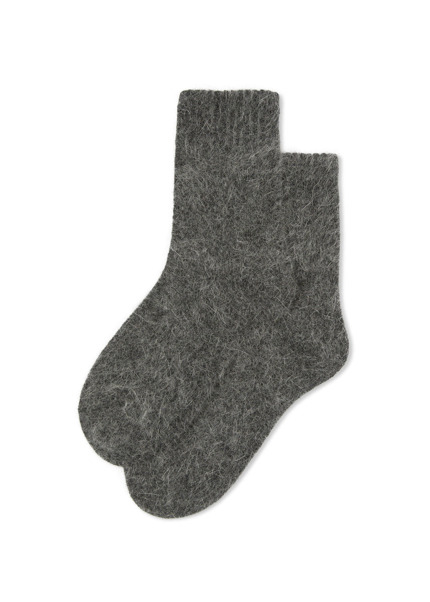 Soft Angora Sock | Chalk