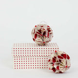 Flower Ball Ornament in White and Red | Box of Two | A World of Craft Christmas Decorations A World Of Craft