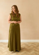 Gina Satin Skirt | Chalk Skirt Chalk