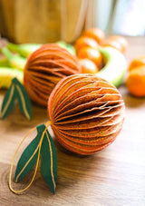 Orange Honeycomb Ornament | East End Press Christmas Decorations East End Press