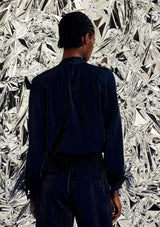 Dark Navy Feather Trim Blouse | Shays | CKS Blouse CKS