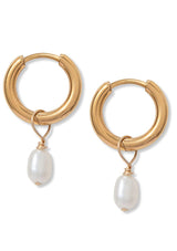 Tiny Pearl Hoops | A Weathered Penny Earrings A Weathered Penny