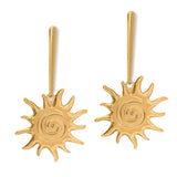 Gold Solar Studs A Weathered Penny Jewellery