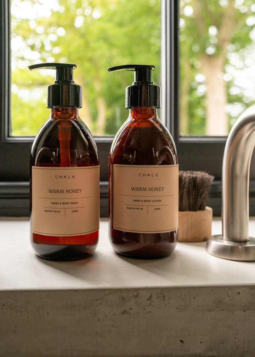Amber Glass Hand & Body Wash | Warm Honey | Chalk Hand Cream Chalk