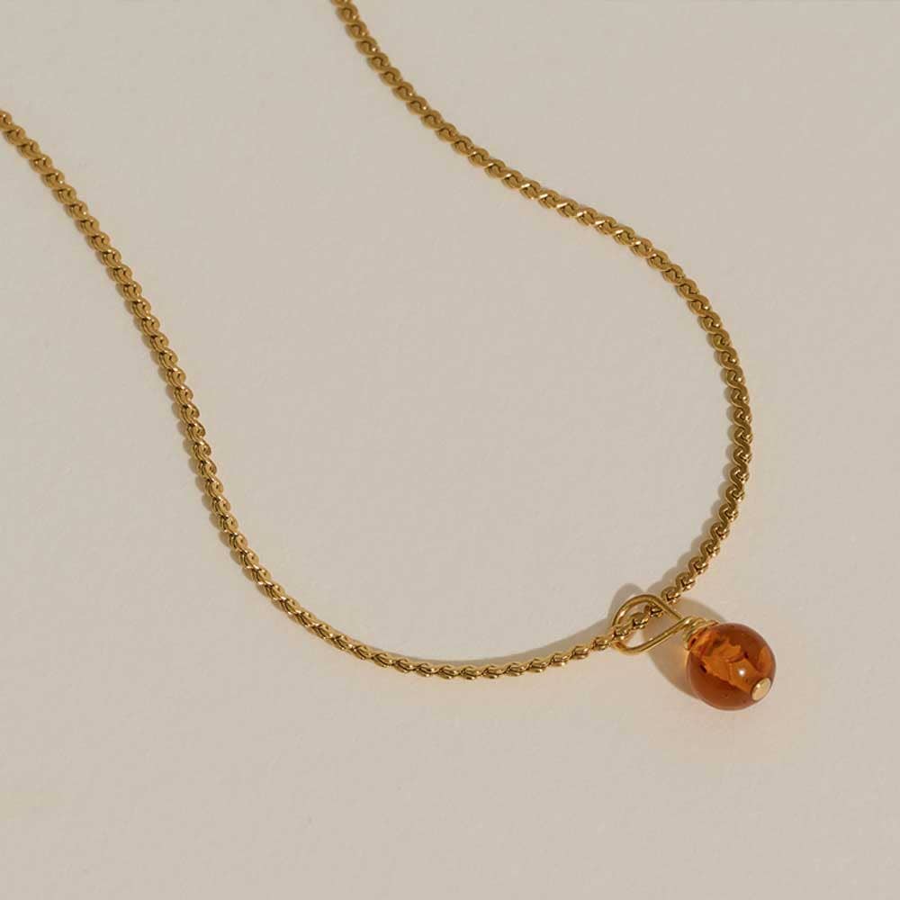 Amber Necklace A Weathered Penny Jewellery