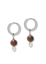 Small Pearl & Wooden Hoops A Weathered Penny Jewellery