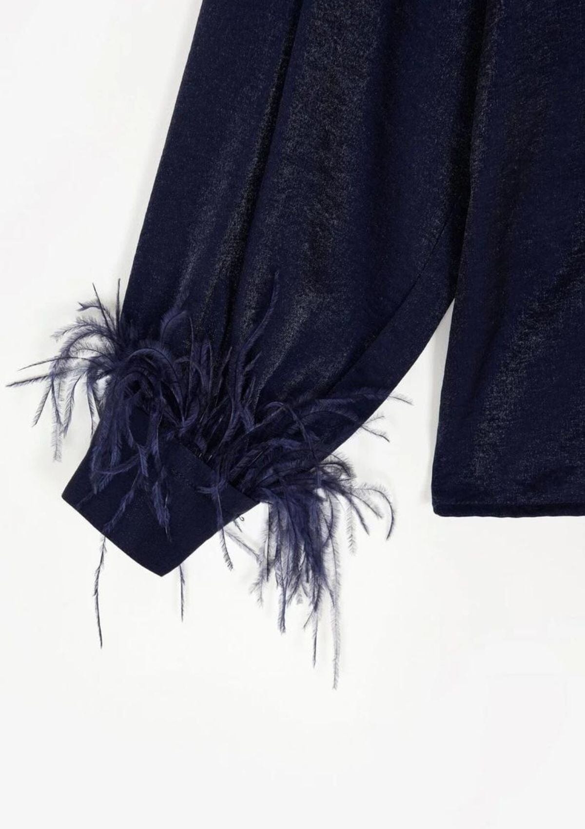 Dark Navy Feather Trim Blouse | Shays | CKS Blouse CKS