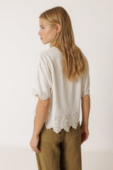 Embroidered Border T-Shirt | Indi & Cold T-Shirt Indi & Cold