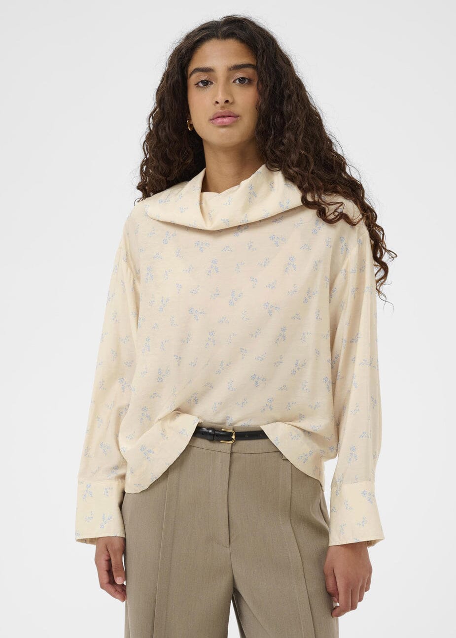 Eneya Printed Funnel Blouse | Soaked Blouse Soaked in Luxury