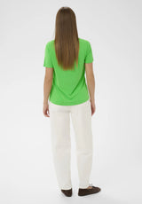 Columbine Crew-Neck T-Shirt | Vibrant Green | Soaked