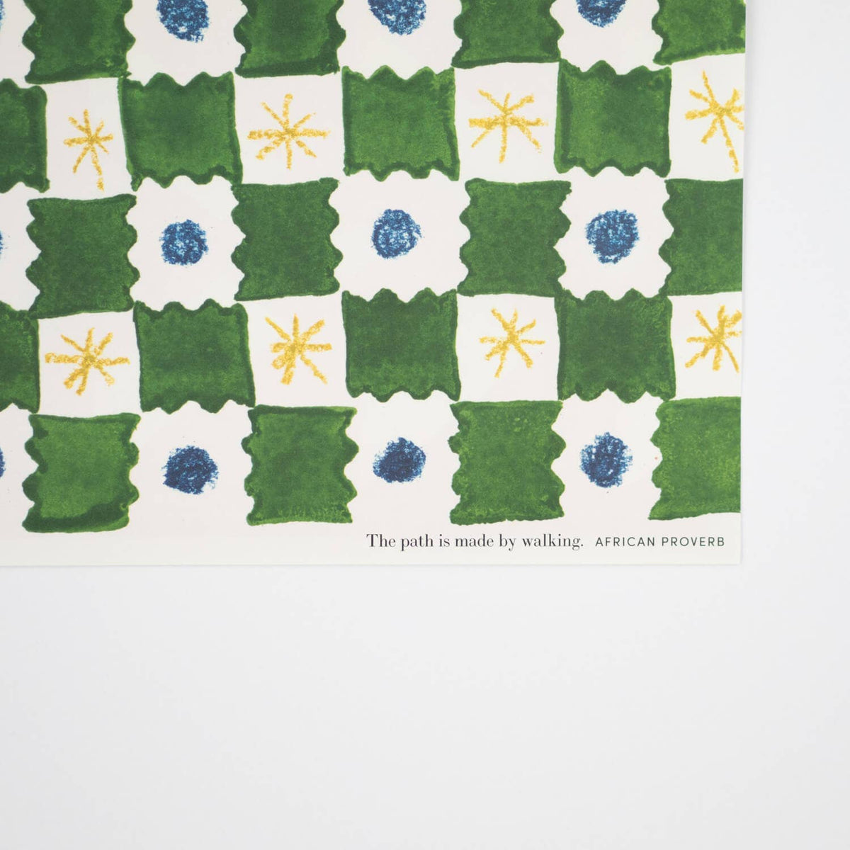 Green Chequerboard Gift Wrap Hadley