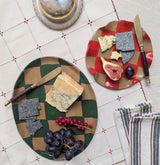 Green Oval Check Serving Platter Rosie Gore