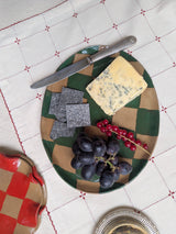 Green Oval Check Serving Platter Rosie Gore