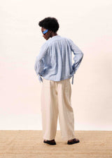 Havasia Blouse | Light Blue Check | FRNCH Blouse FRNCH