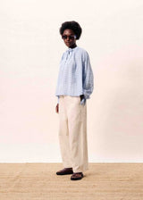 Havasia Blouse | Light Blue Check | FRNCH Blouse FRNCH