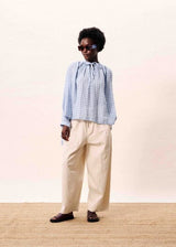 Havasia Blouse | Light Blue Check | FRNCH Blouse FRNCH