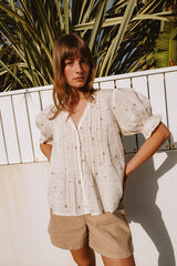 Short Sleeved Floral Blouse | Indi & Cold