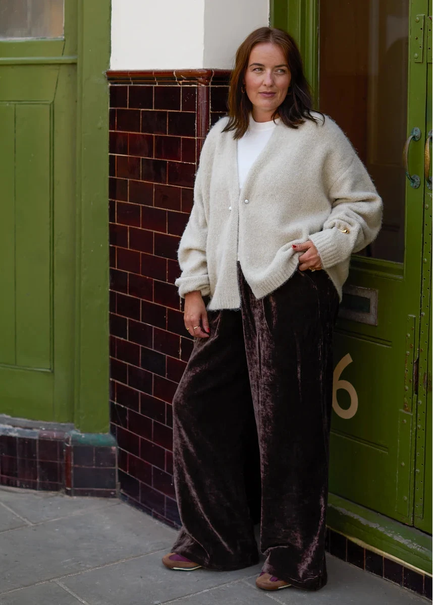 Jasmine Trouser | Chocolate | Chalk Trousers Chalk
