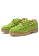 Johanne Boat Shoe | Bambus Green | Woden Trainers wide