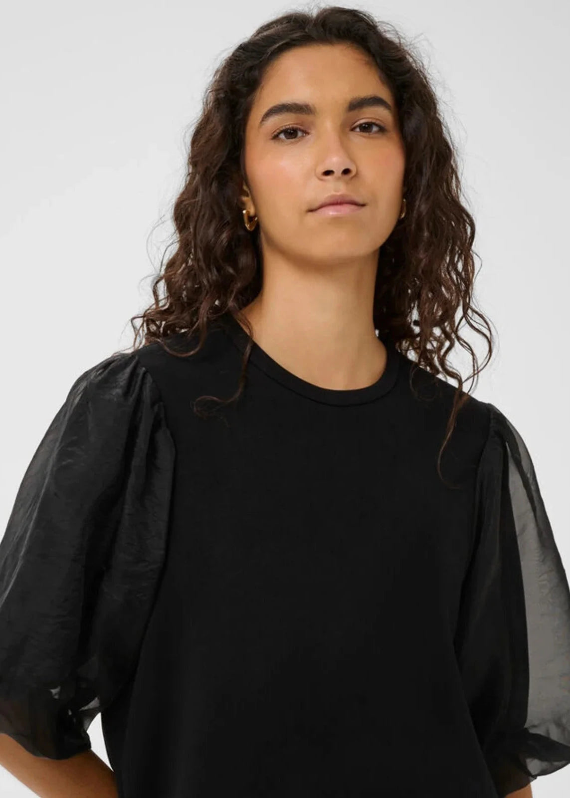 Marigold Puff Tee | Black | Soaked Top Soaked in Luxury
