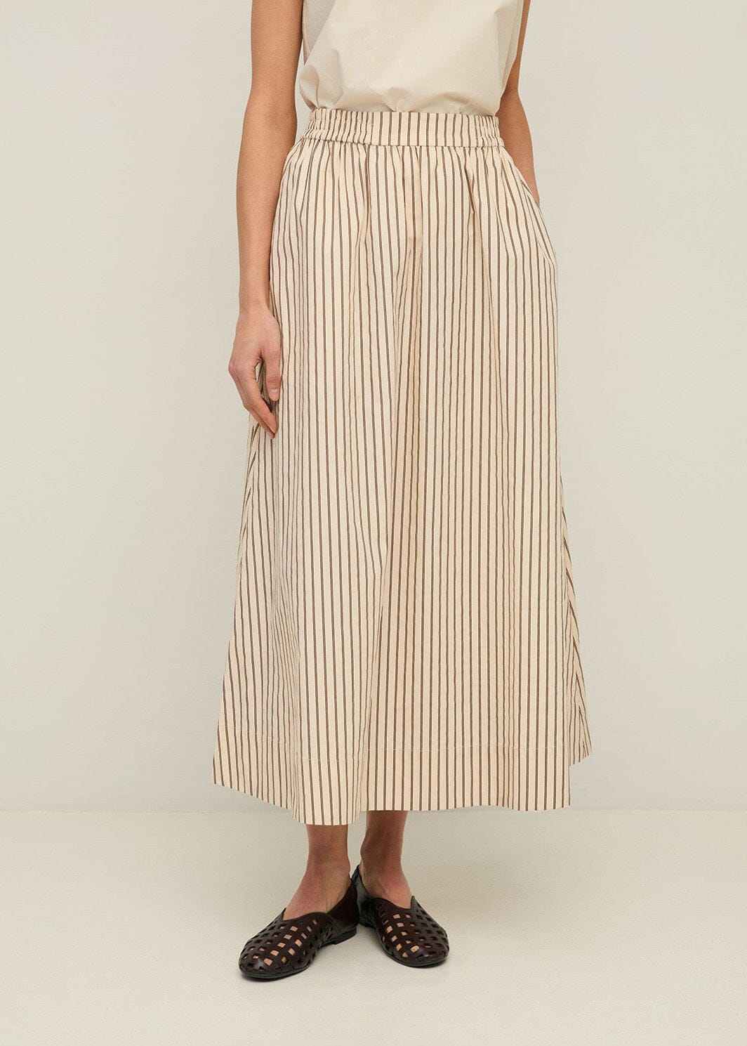 Midi Poplin Cotton Skirt | 44837 | Yerse Skirt Yerse