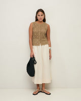 Midi Poplin Cotton Skirt | 44837 | Yerse Skirt Yerse