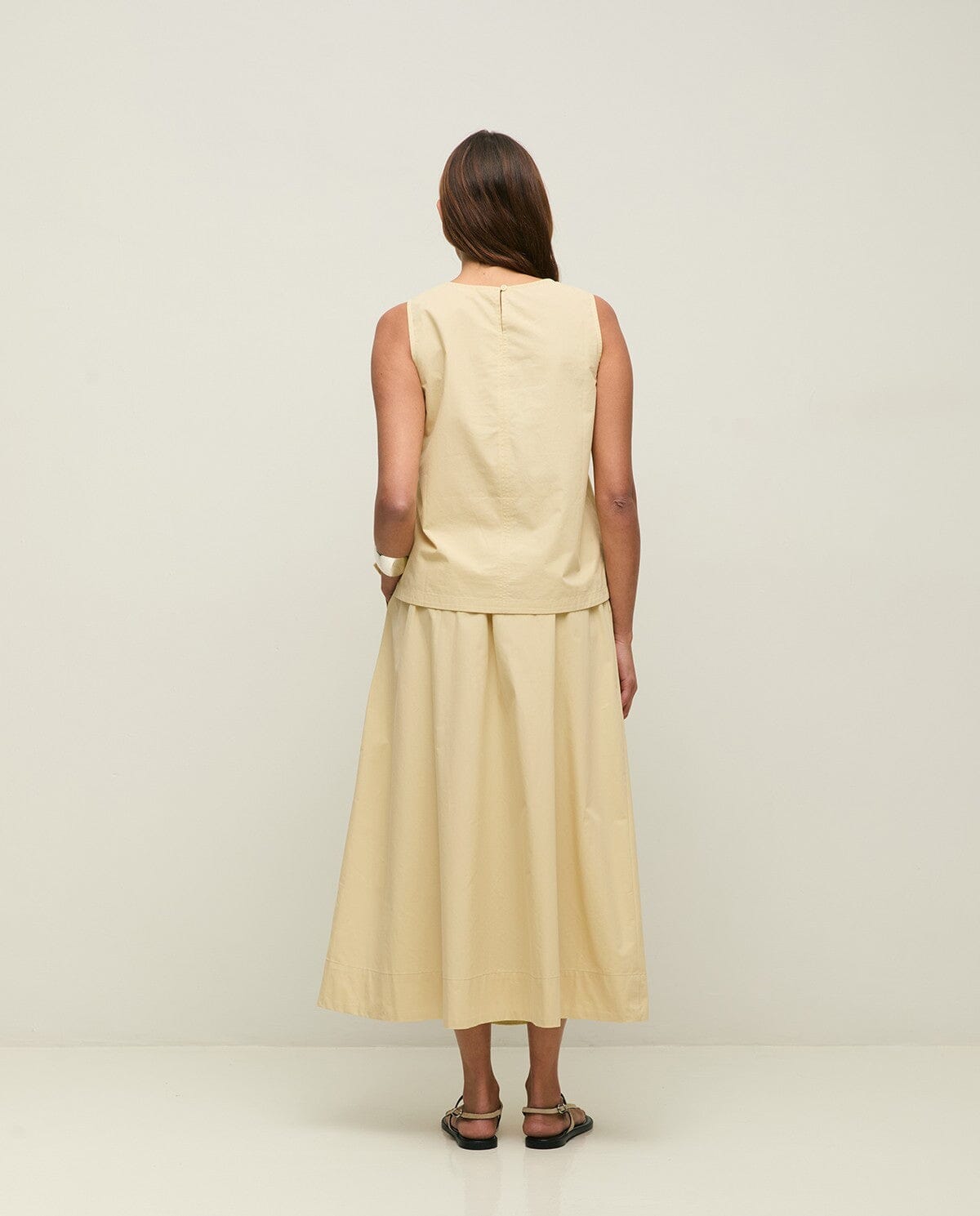 Midi Poplin Cotton Skirt | 44837 | Yerse Skirt Yerse