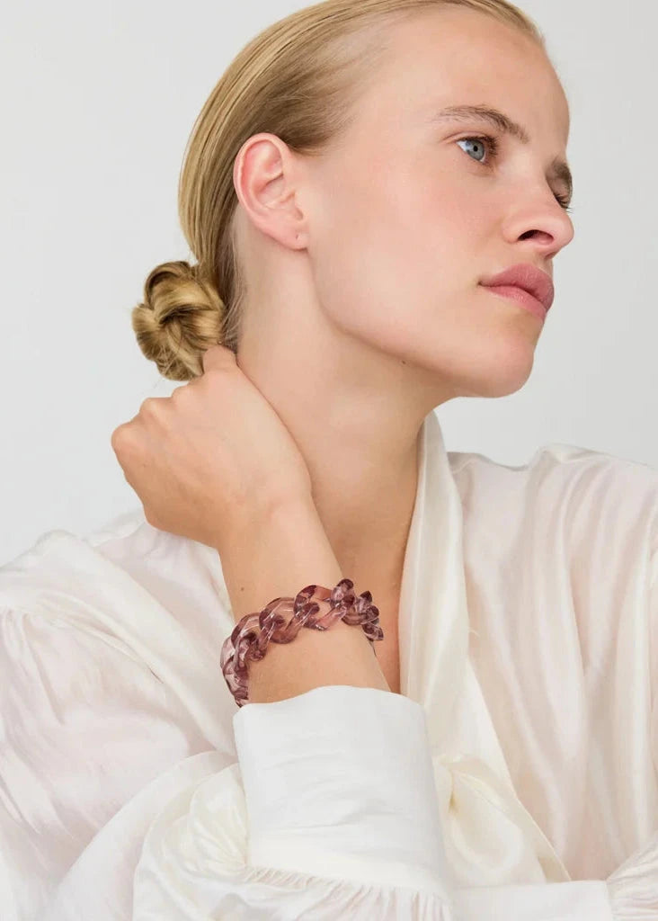 Mini Flat Chain Bracelet | Clear Taupe | Vanessa Baroni Bracelet Vanessa Baroni