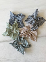 MINI GINGHAM DIAMOND SCRUNCHIES - neutral Billy Bamboo
