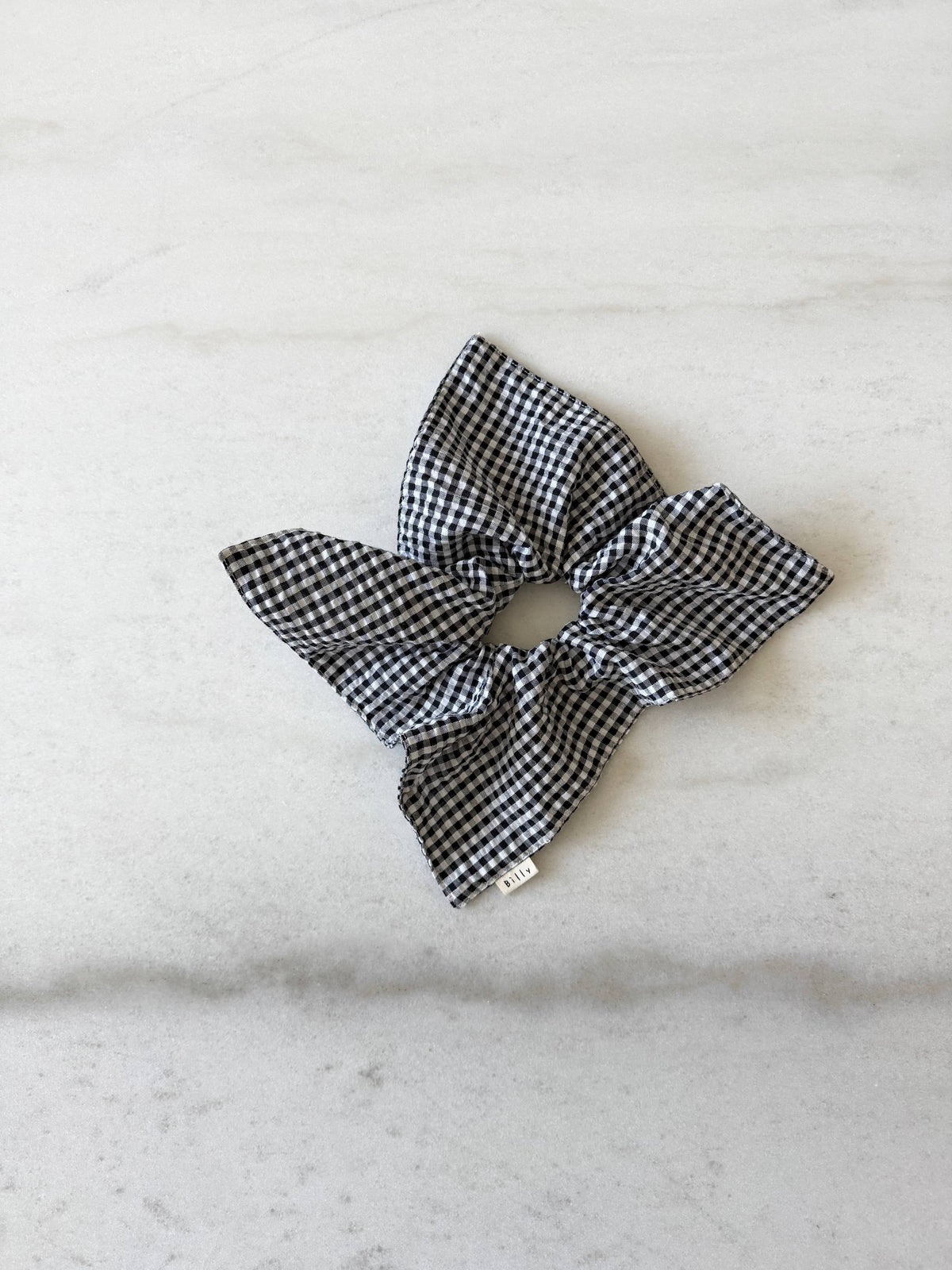MINI GINGHAM DIAMOND SCRUNCHIES - neutral Billy Bamboo
