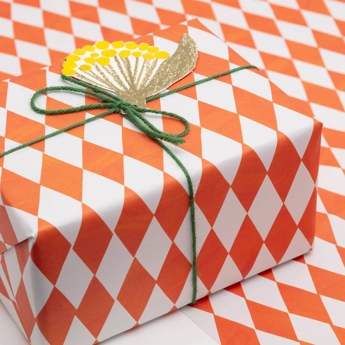 Orange Diamond Gift Wrap Hadley